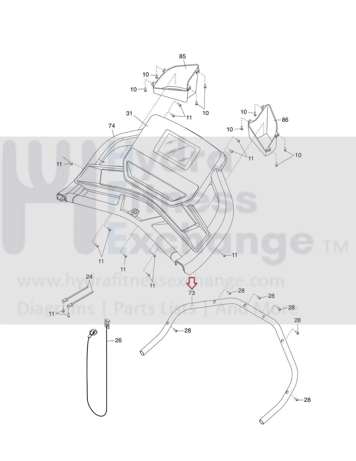 NordicTrack ProForm Treadmill Console Frame Set 393316 - Image 2