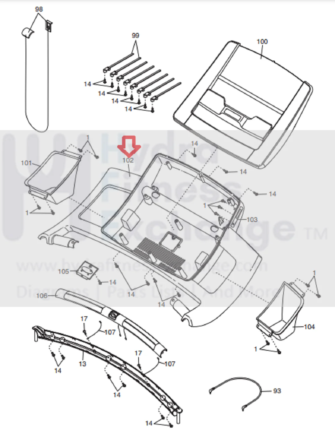 NordicTrack ProForm Treadmill Console Housing Base MFR-91527 or 284652 - Image 4