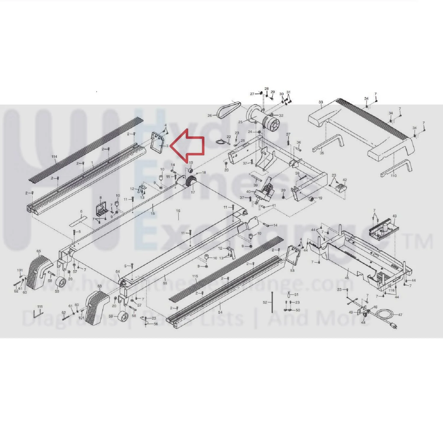 NordicTrack Proform Treadmill Front Left Side Rail End Cap 219598 - Image 3