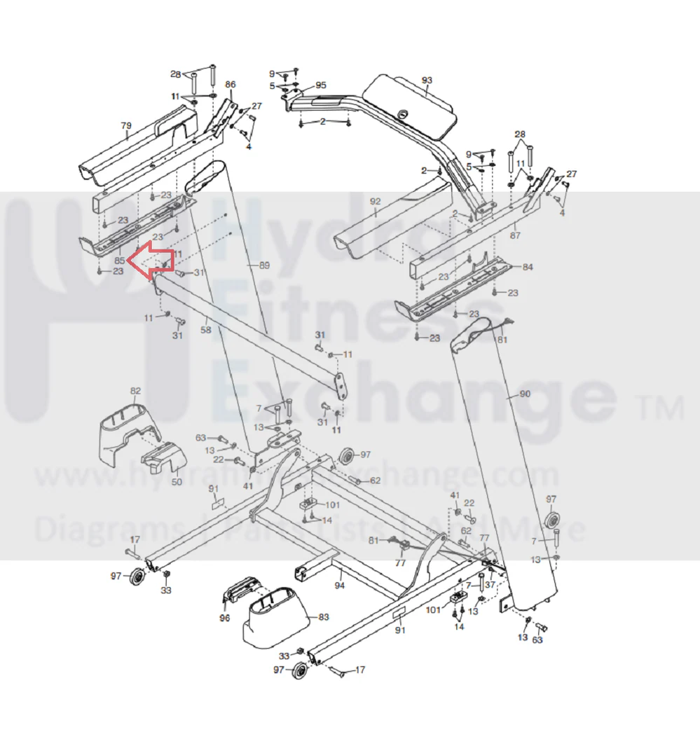 NordicTrack ProForm Treadmill Left Bottom Handrail Cover 403127 - Image 2