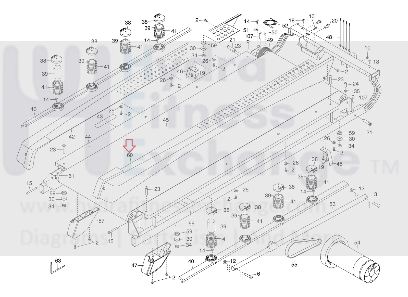 NordicTrack Proform Treadmill Right Foot Rail 303435 & 303435 - Image 2