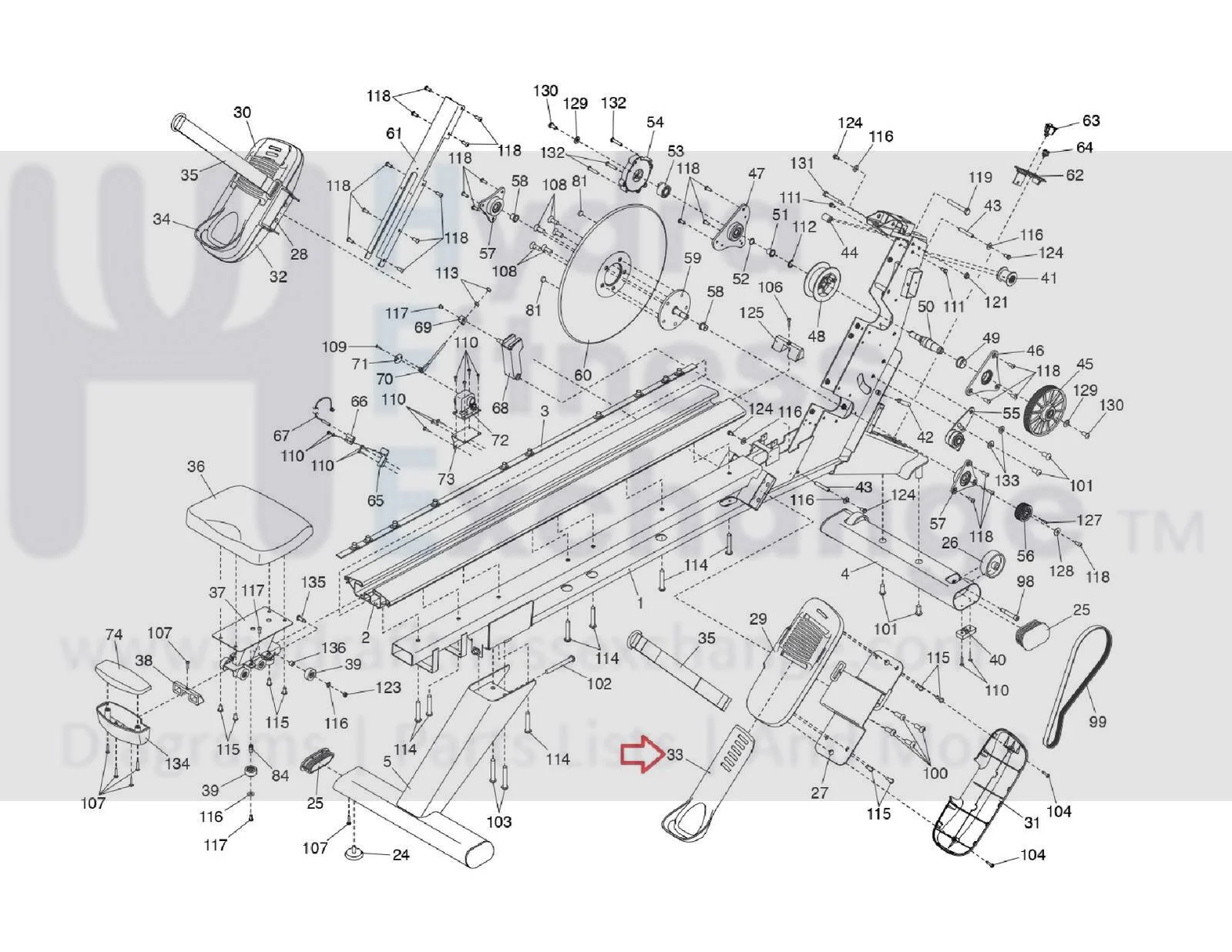NordicTrack RW700 RW900 Rower Right Heel Bracket 220909 - Image 2