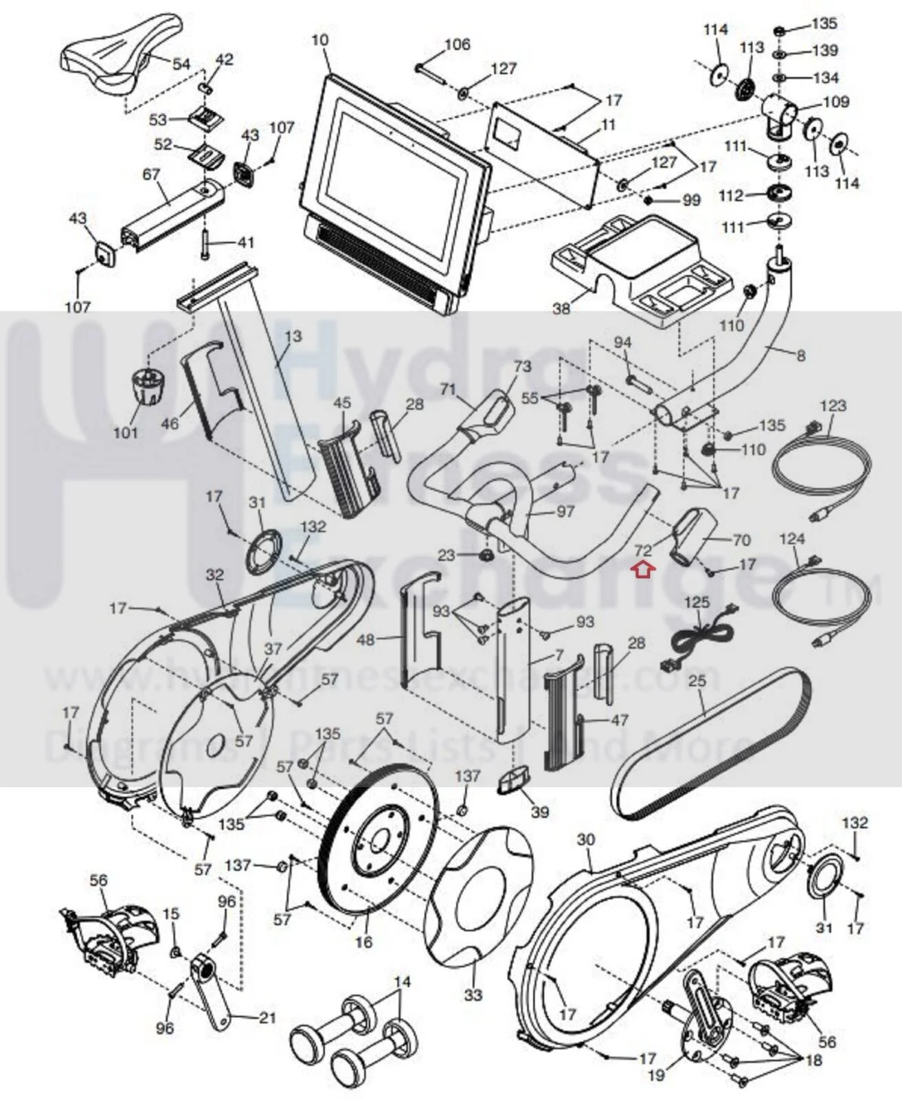 Nordictrack S10i S15i S22i World TourCycle  Stationary Bike Right Control 392533 - Image 2