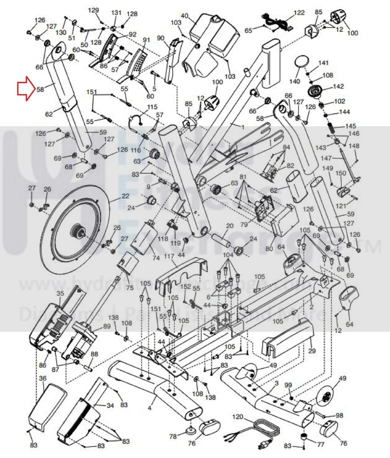 Nordictrack S15i S22i S10i Stationary Bike Left Upper Leg 393586 - Image 2