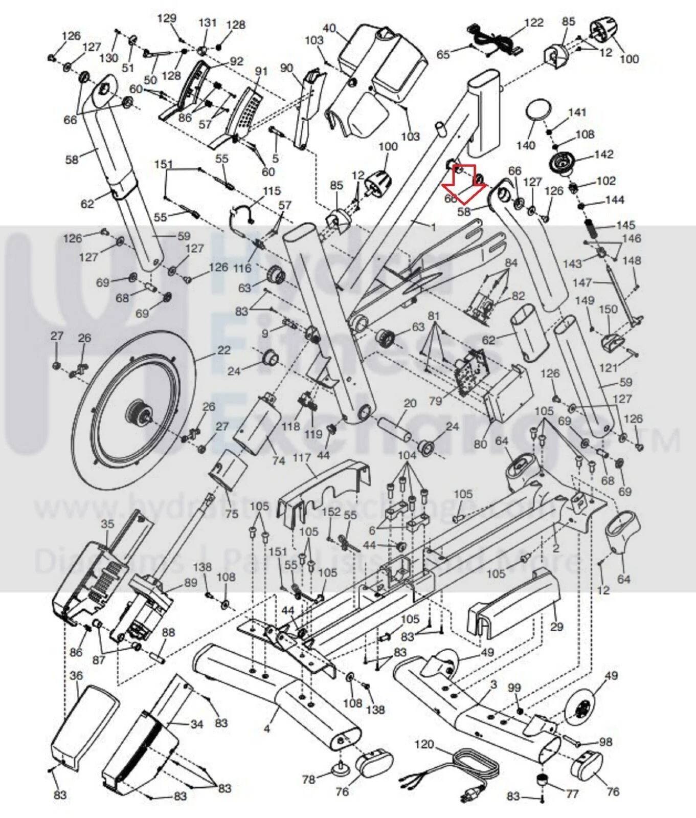 Nordictrack S15i S22i S10i Stationary Bike Right Upper Leg 393587 - Image 2