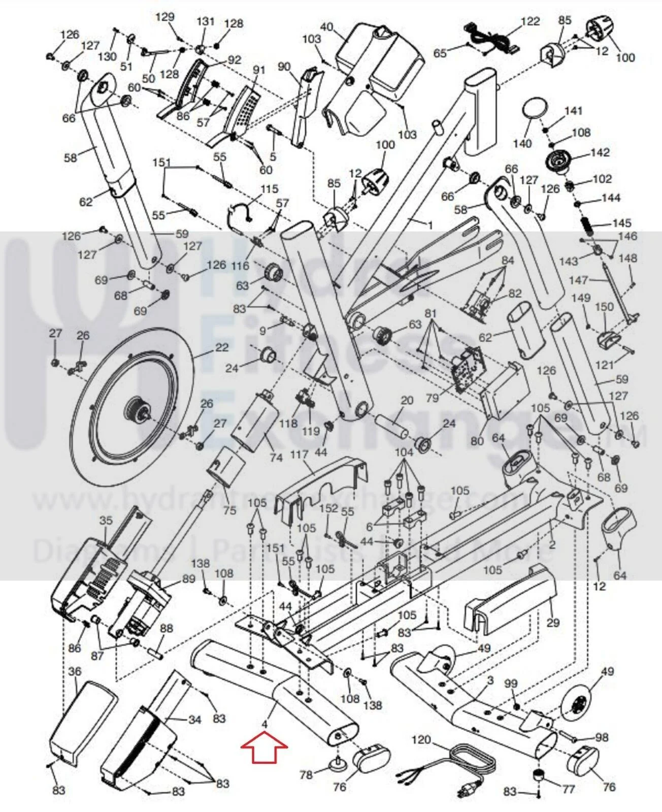 Nordictrack S22i S10i S15i W TOUR CYCLE  Stationary Bike Rear Stabilizer 391406 - Image 3