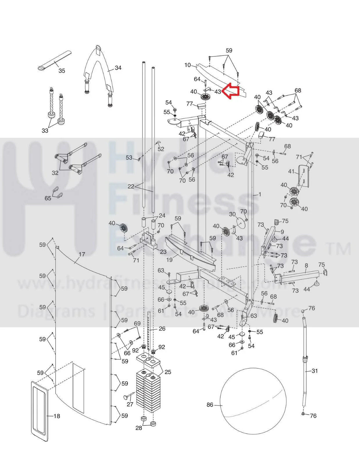 NordicTrack Strength System Left Cable Trap Bracket 194081 - Image 2