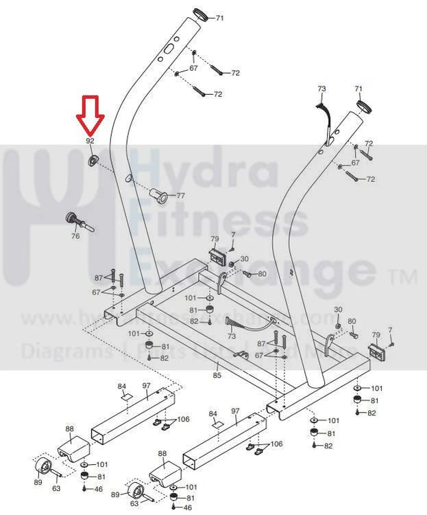 NordicTrack Treadmill Latch Housing Insert Knob 222260 - Image 2