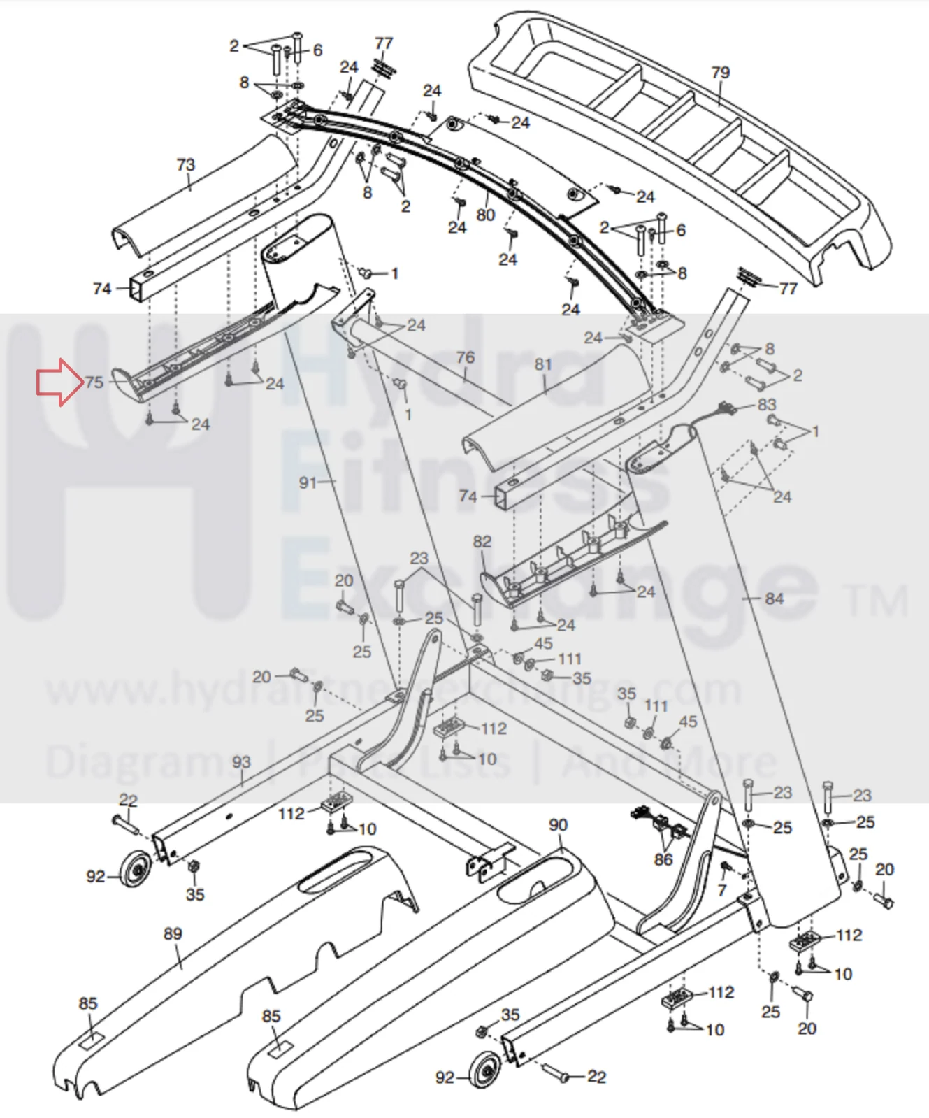NordicTrack Treadmill Left Handrail Bottom Cover 385215 - Image 2