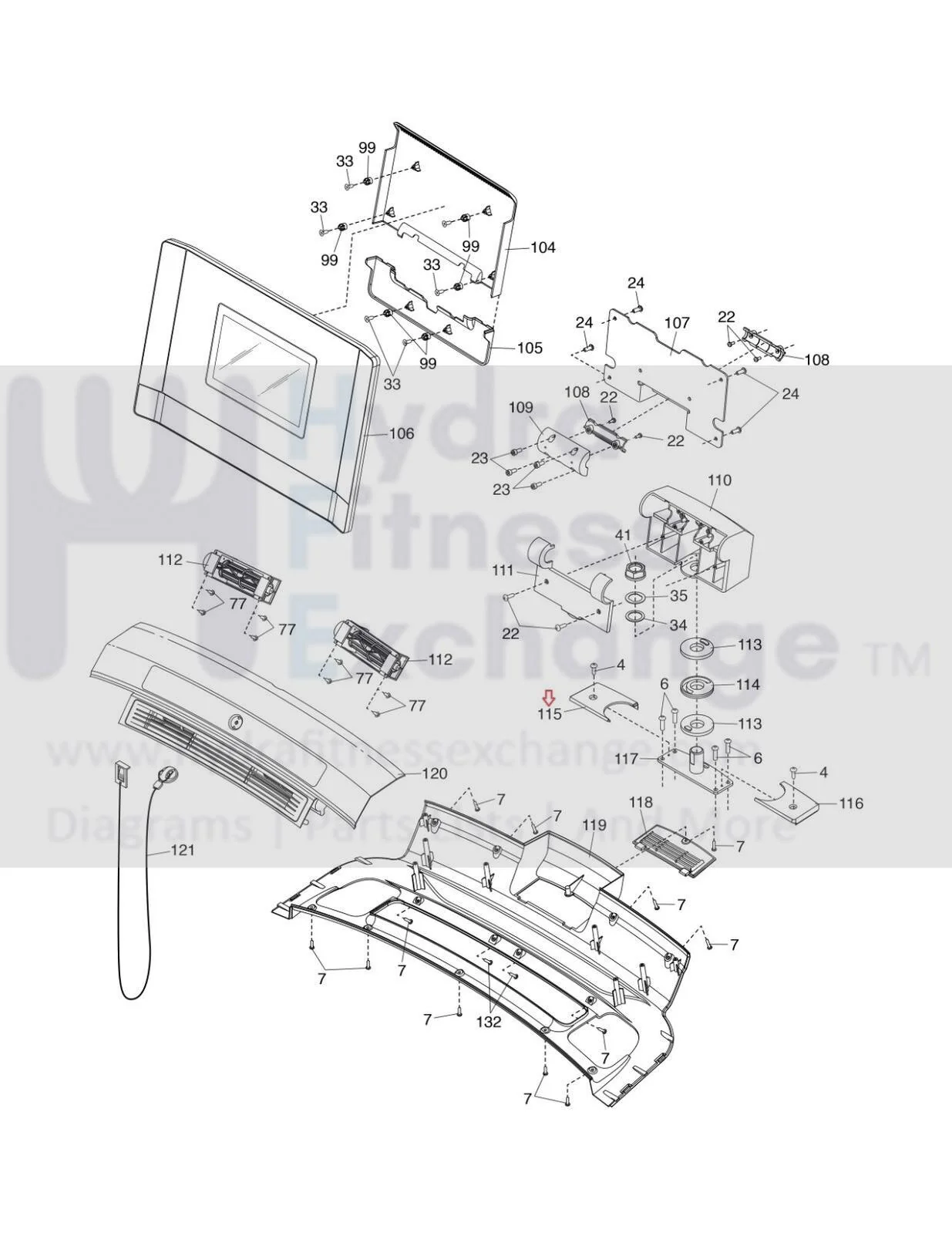 NordicTrack Treadmill Left Pivot Cover MFR-452364 & 445501 - Image 2