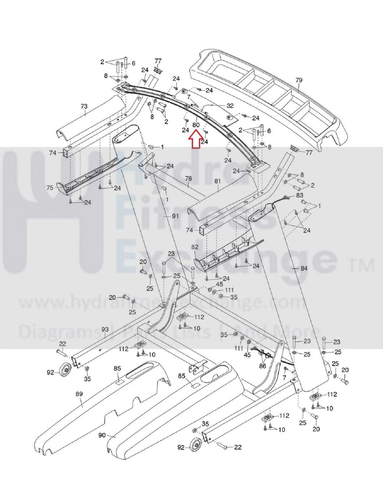 Nordictrack Treadmill Pulse Crossbar MFR 385209 385210 - Image 2