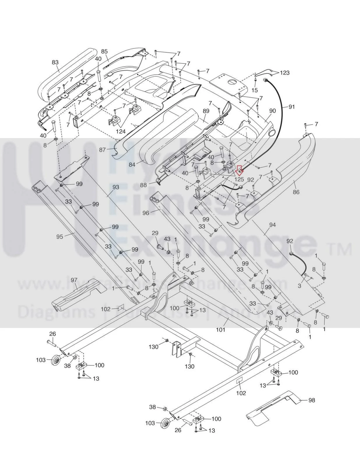 NordicTrack Treadmill Right Handrail Cover Bracket 448978 - Image 2