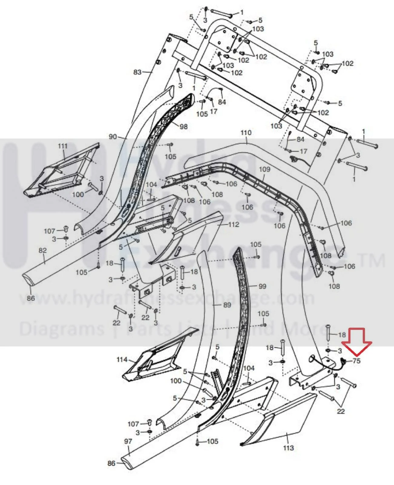 Used NordicTrack X32i Treadmill Upright Wire Harness 429067 - Image 2