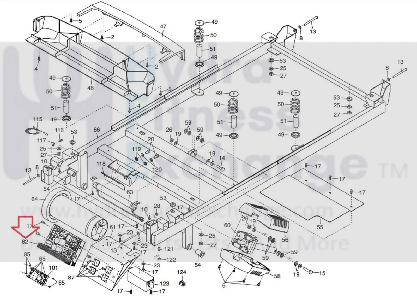 NordicTrack X32i X22i Treadmill Lower Motor Control Board Controller 448932 - Image 2