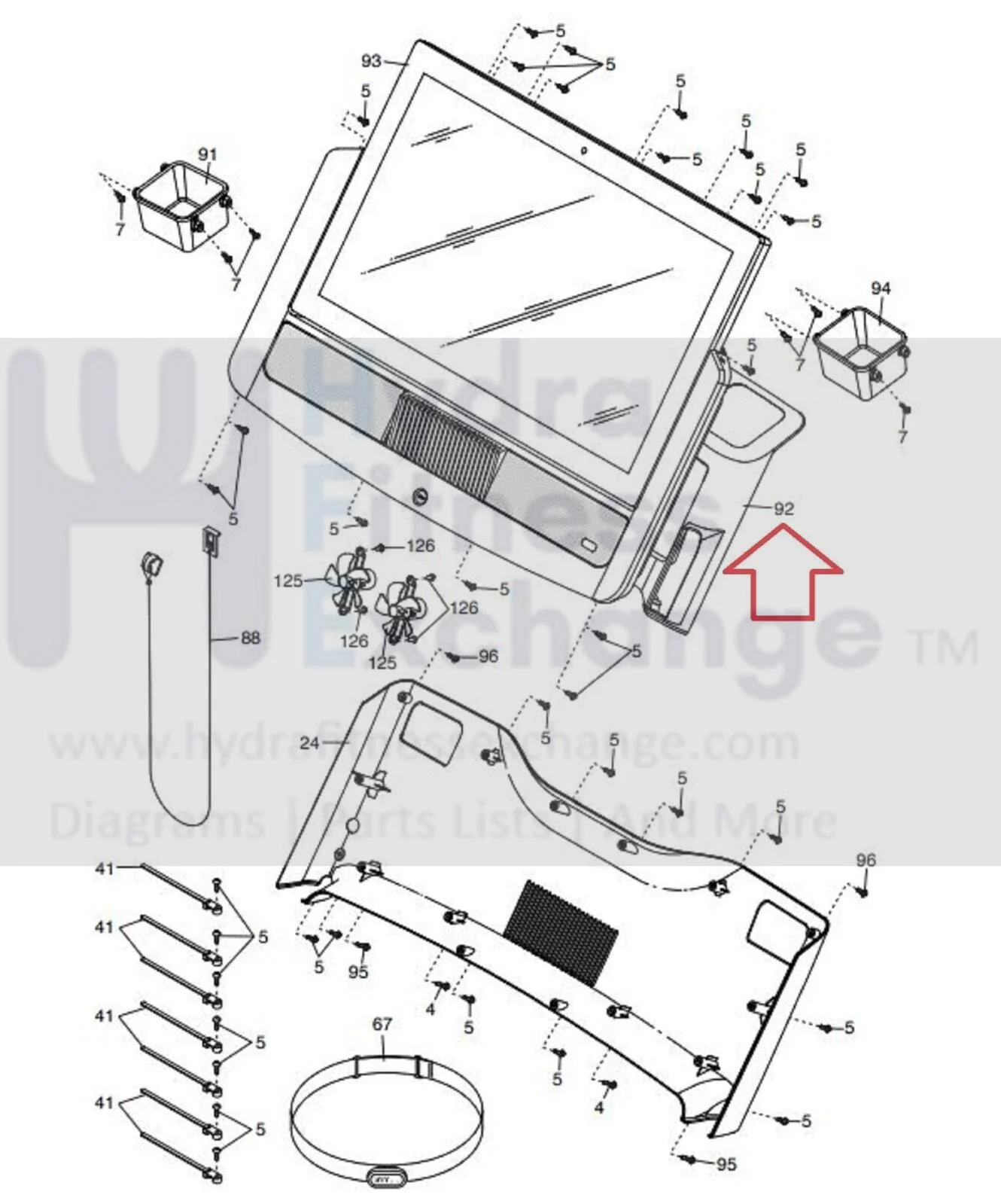 NordicTrack X32i X22i X15i X11i Treadmill Display Console Base Cover 388348 - Image 3