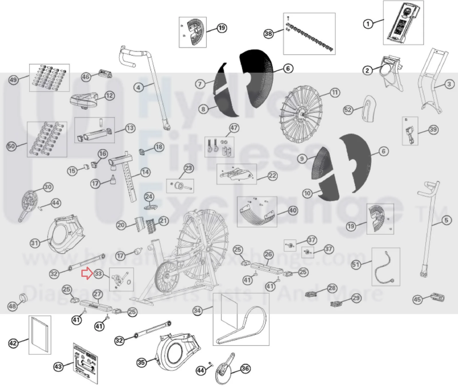 Octane Fitness 100722 Stationary Bike Service Kit ADX Crank Weldment 8015264 - Image 2
