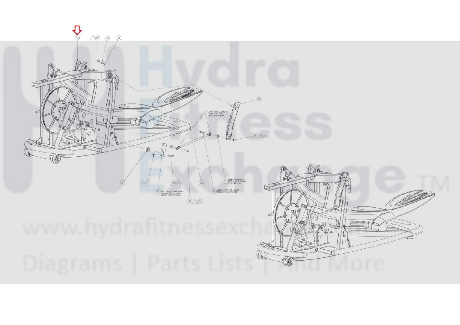 Octane Fitness Pro310i Q37ci Elliptical Right Rocker Weldment 103721-001 - Image 2