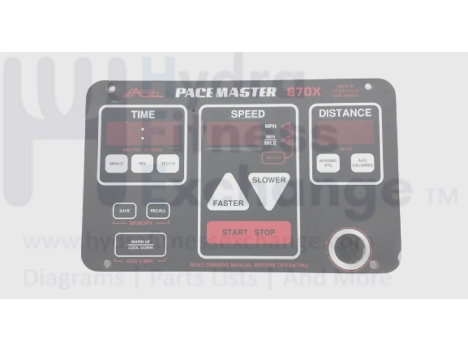Pacemaster 870x Treadmill Display Console Circuit Board Console-C-B