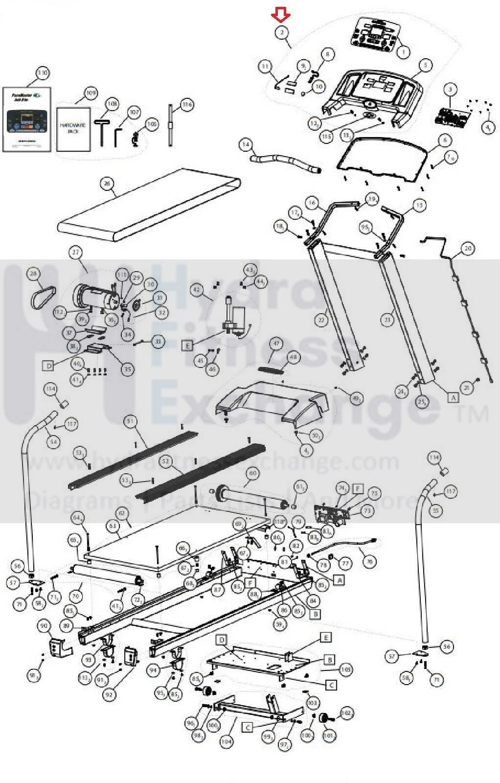 Pacemaster Gold Elite VR-120 VAC Treadmill Display Console Assembly DGFVRPNL-R9 - Image 3