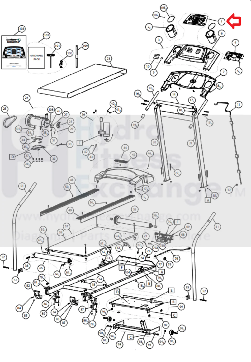 Pacemaster Silver Select Treadmill Display Console Assembly 120 VAC DSSPNL - Image 3