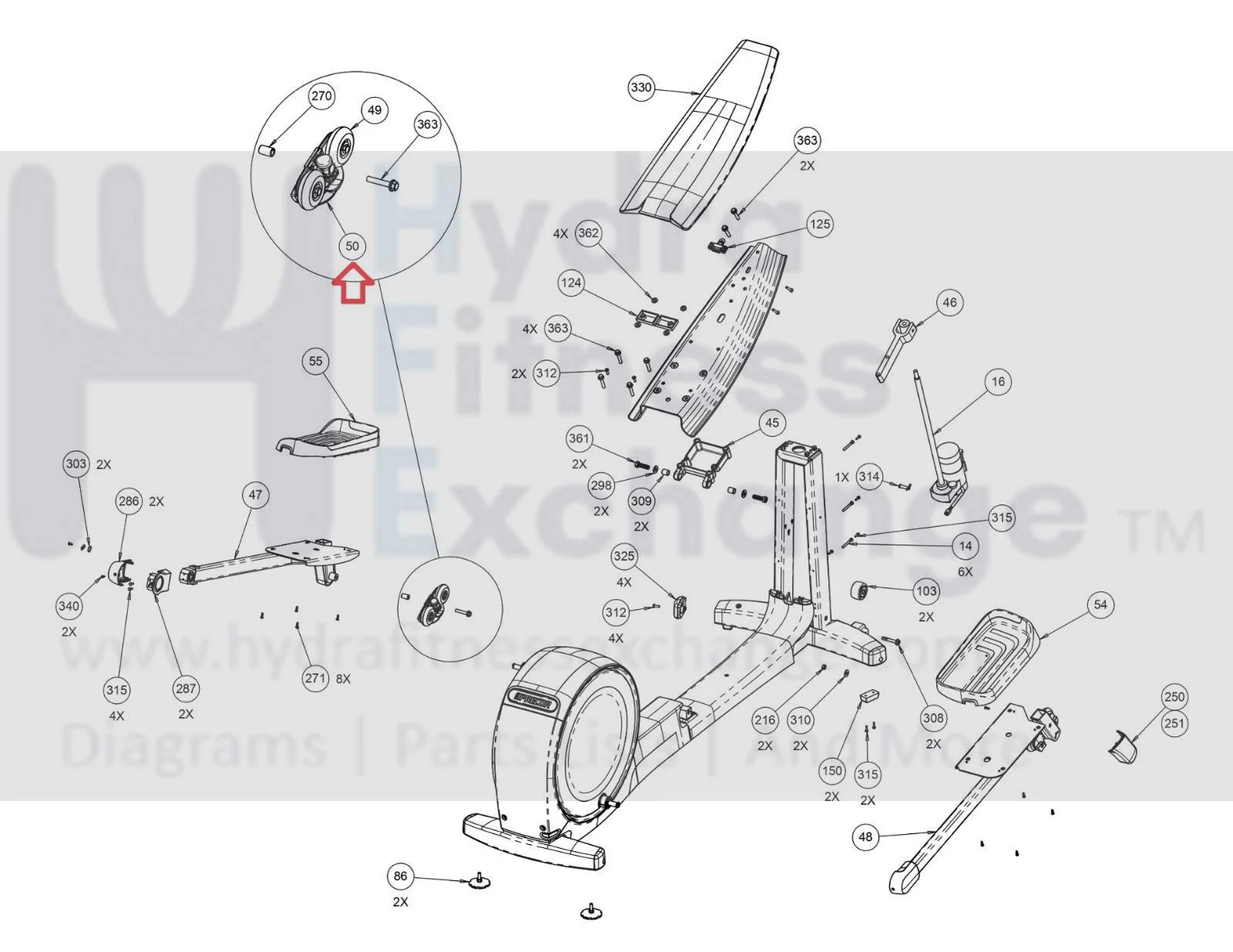 Precor 304282-101 304283-101 Elliptical Truck Wheel Assembly PPP000000303550101 - Image 2