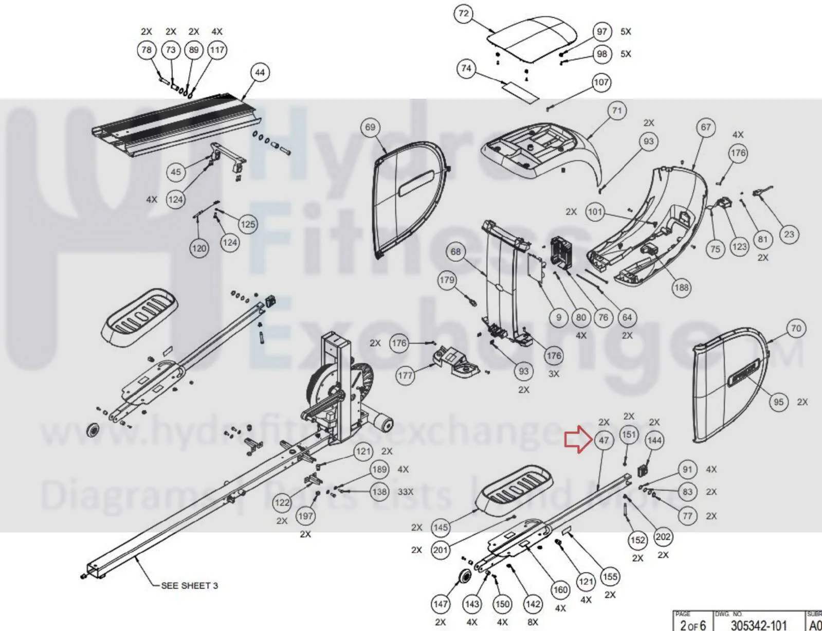 Precor 447-EFX4X7-18 EFX400-14 Elliptical Pedal Arm PPP000000034151105 - Image 2