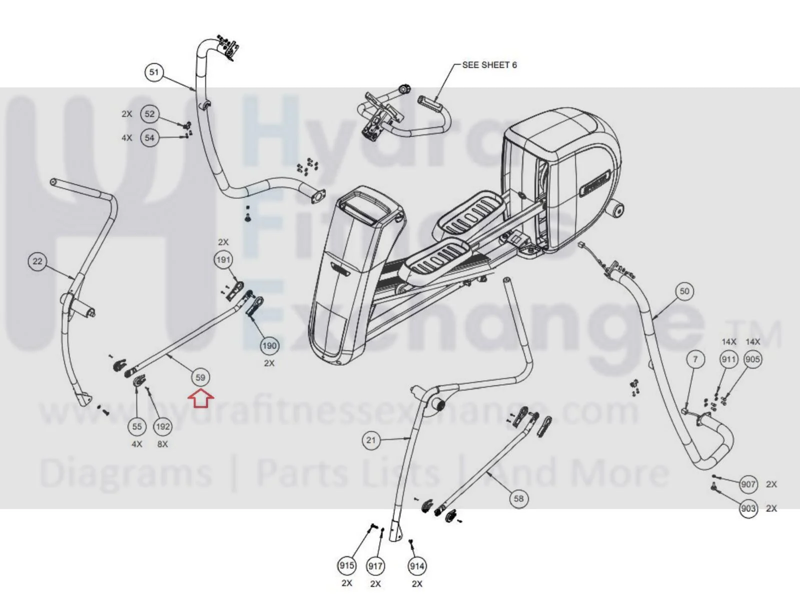 Precor 447-EFX4X7-18 Elliptical Left Linkage Assembly PPP00RX10L63VV2002 - Image 2