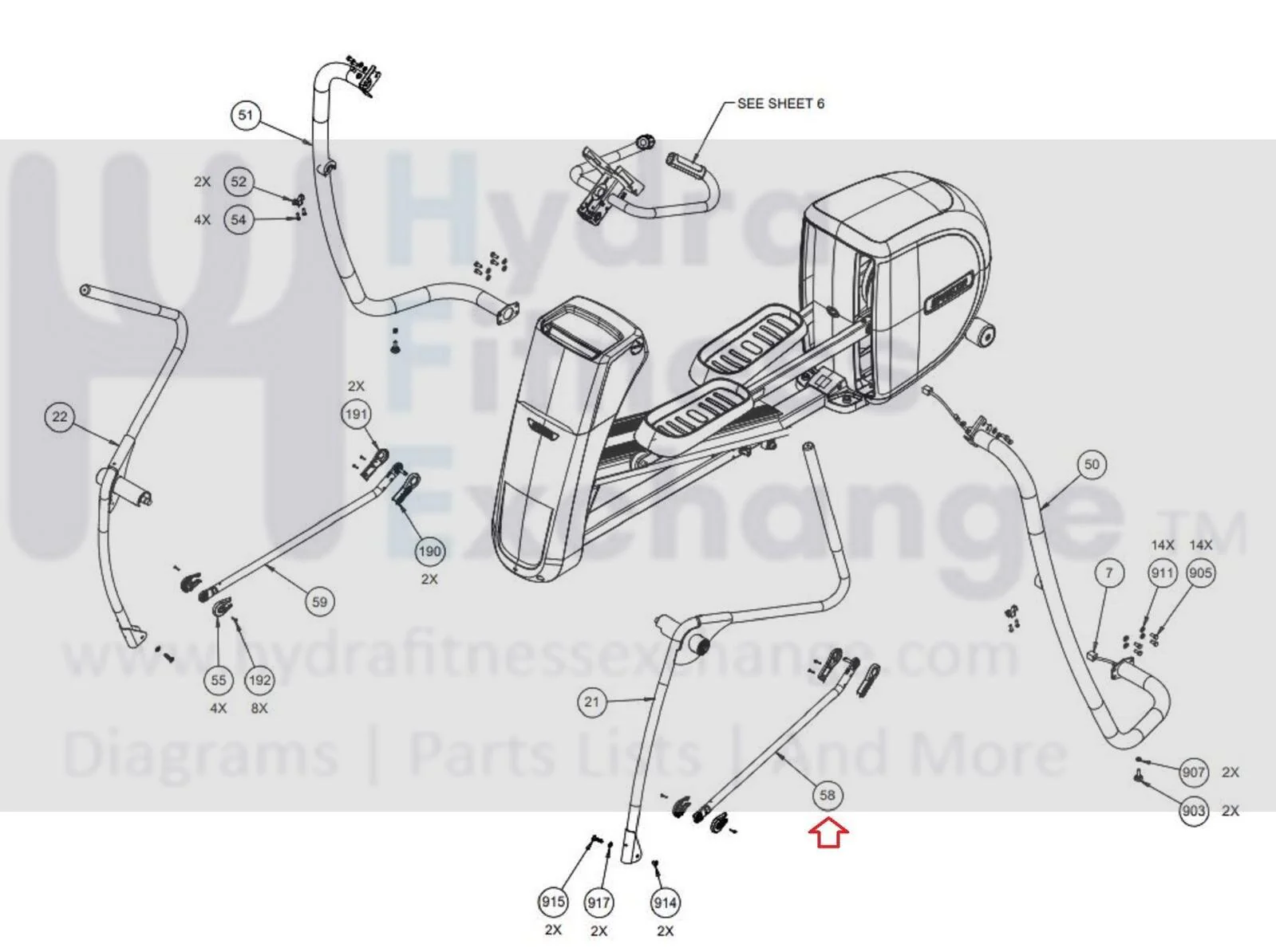 Precor 447-EFX4X7-18 Elliptical Right Linkage Assembly PPP00RX10L63UN9002 - Image 2