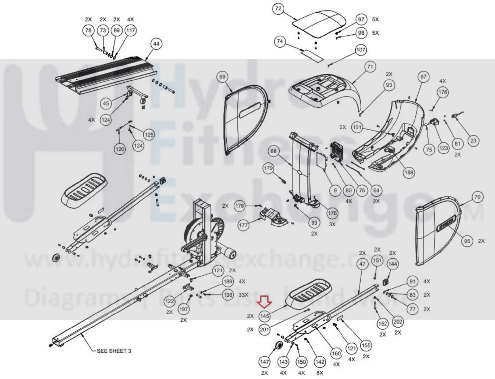 Precor 447-EFX4X7 EFX400 Elliptical Foot Pedal MFR-39750-107 PPP000000057055105 - Image 2
