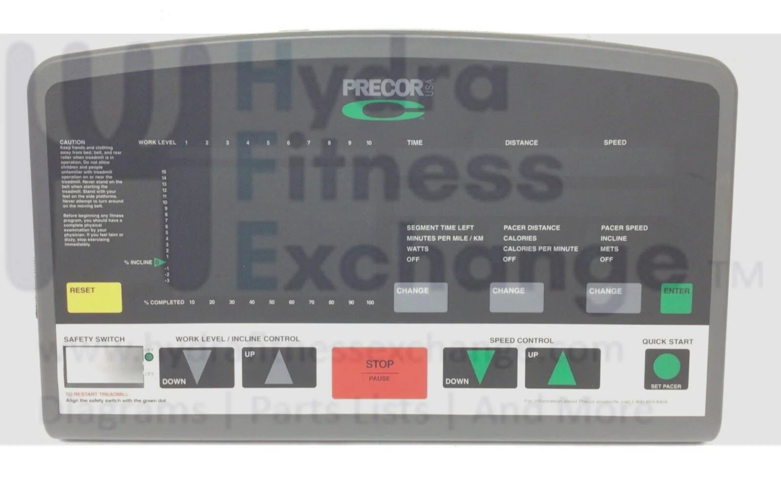 Precor 964i C964 C964i Treadmill Display Console Panel 335-94108 & 33662-115