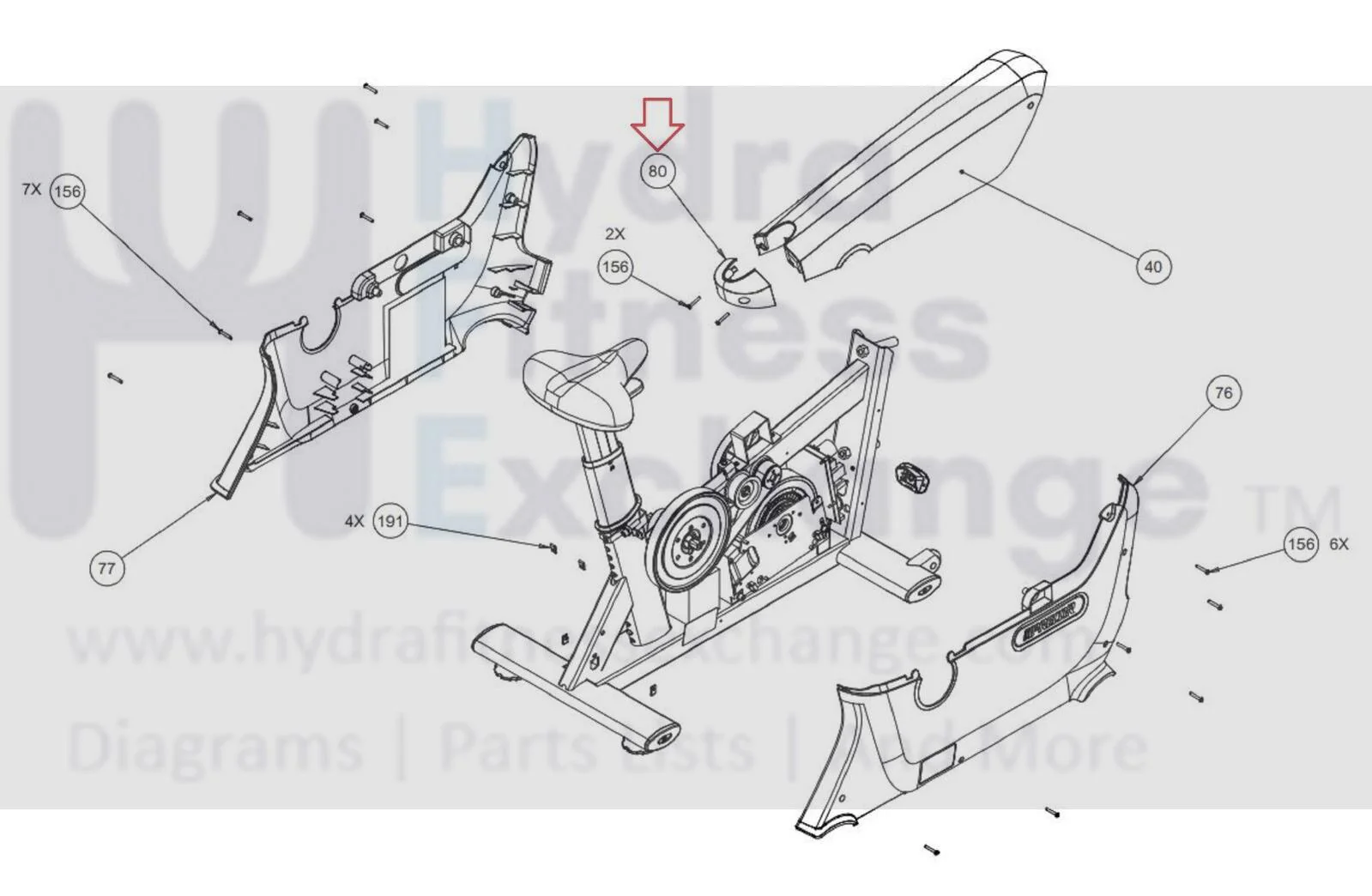 Precor AKCE Stationary Bike Tungsten Rear Upright Cover PPP000000300633102 or 300633-102 - Image 2