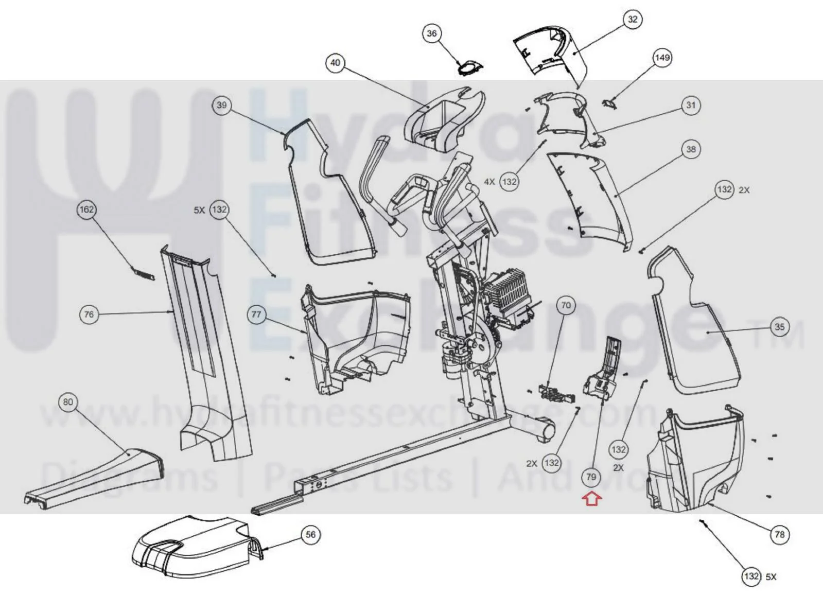 Precor AMT-12 885 823 833 835 Elliptical Spine Support Cover 301042-101 - Image 4