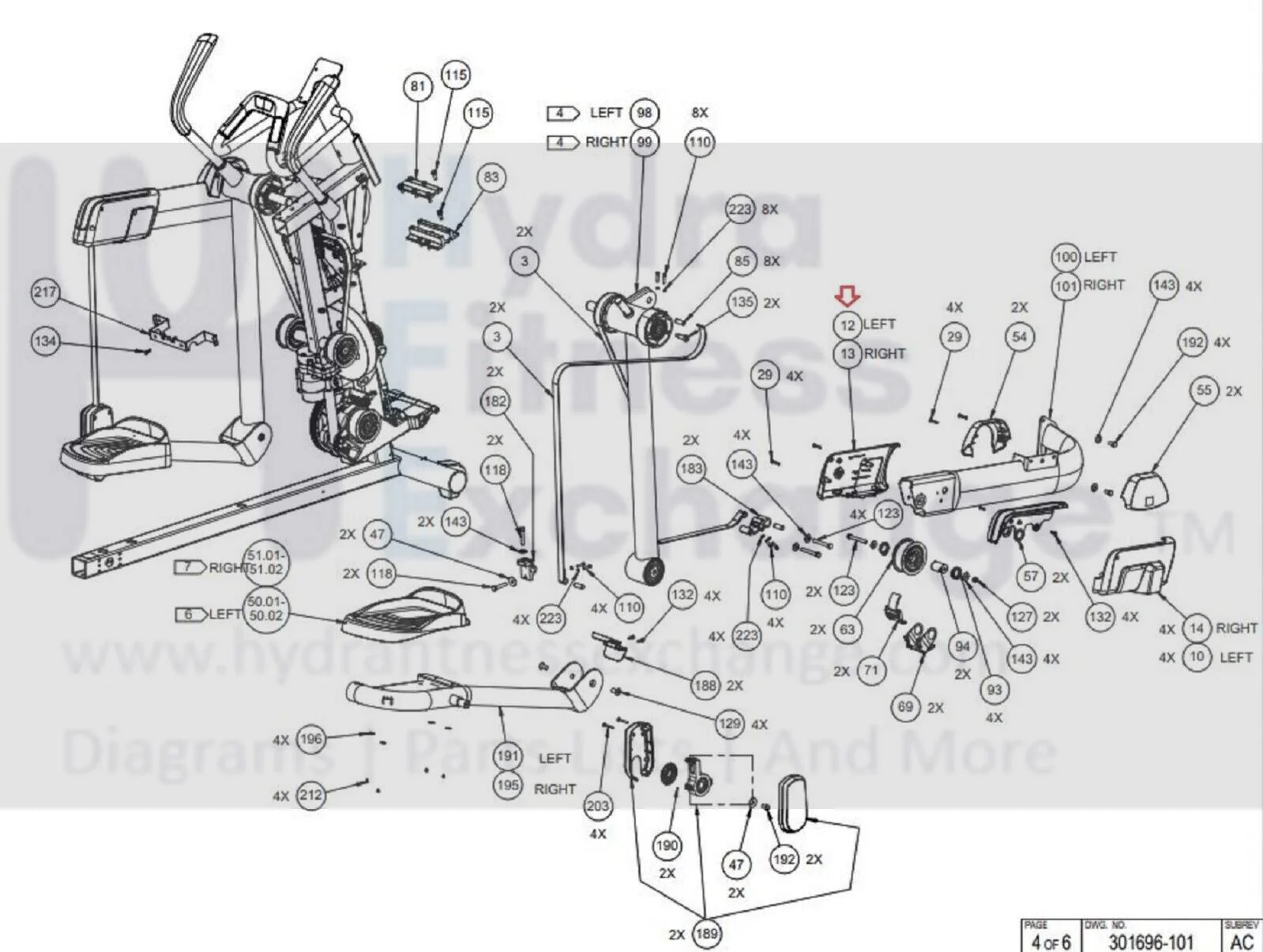 Precor AMT-12 885 833 835 Elliptical Left Outer Hand Grip PPP000000301039103 - Image 4