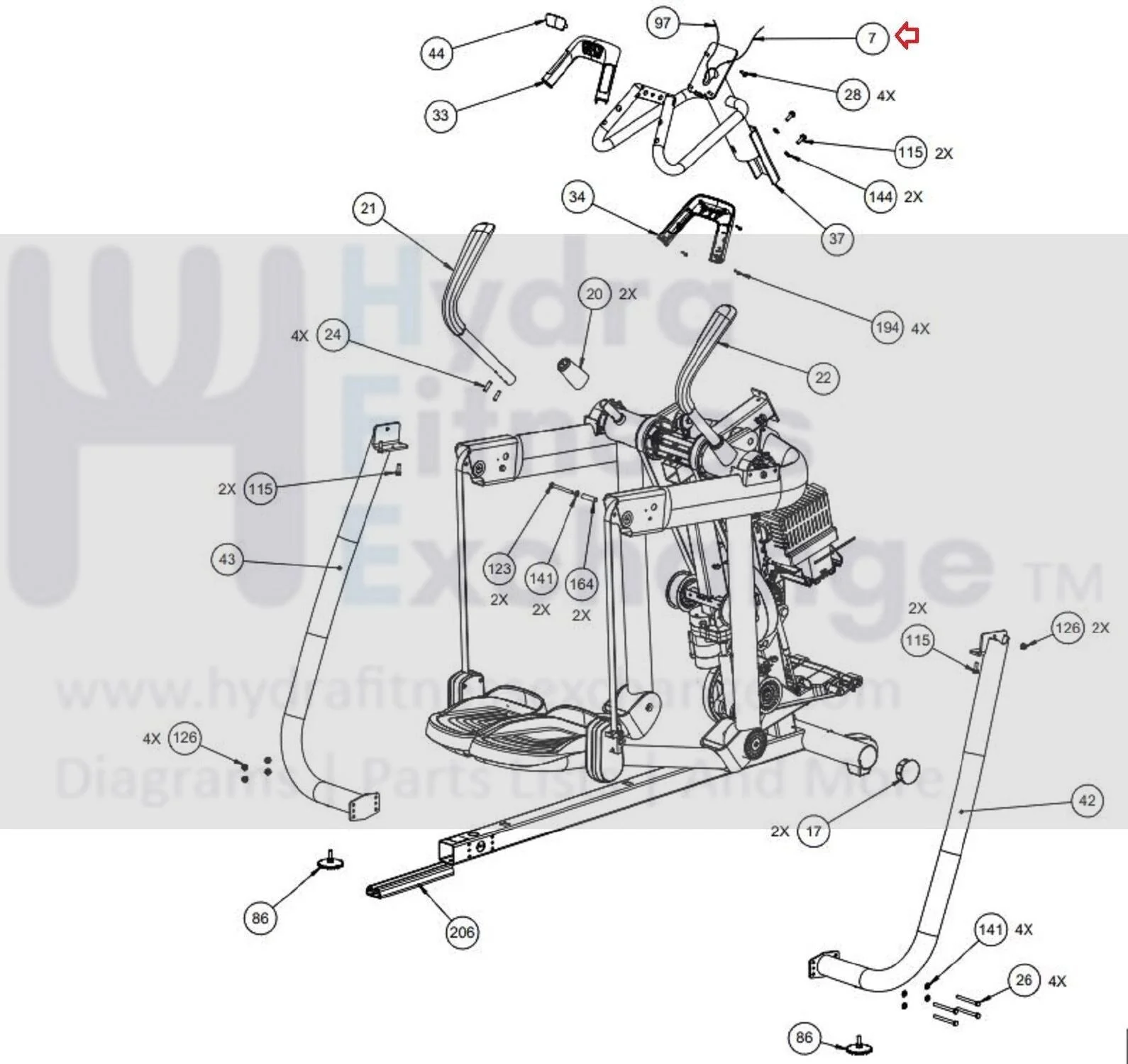 Precor AMT12 833 835 885 C100i Elliptical Cable Assembly 44905-054 - Image 2