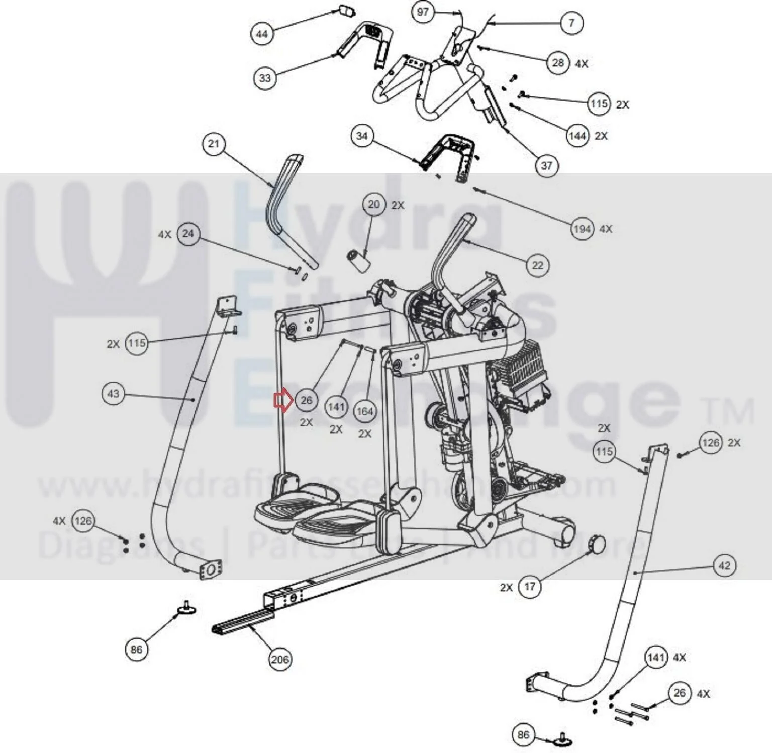 Precor AMT12 833 835 Elliptical Hex Head Screw 3/8"-16x3" PPP0000HADCE038300 - Image 2