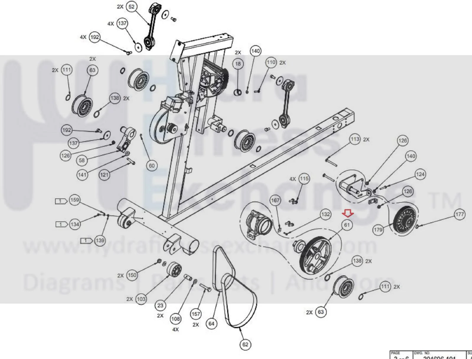 Precor AMT12 885 835 Elliptical Input Shaft Assembly W/Pulley PPP000000301210101 - Image 3