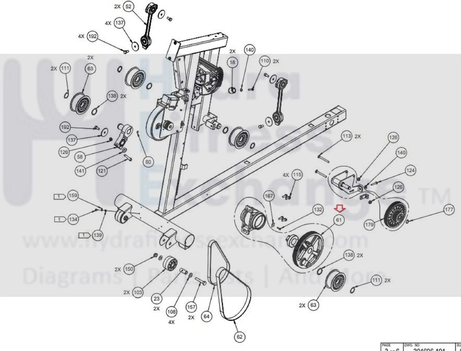 Precor AMT12 885 835 Elliptical Input Shaft Assembly W/Pulley PPP000000301210101 - Image 3