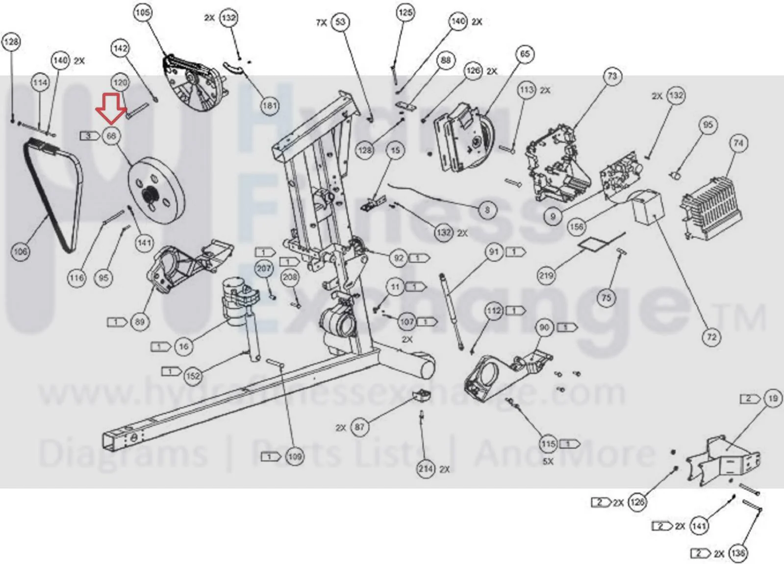 Precor AMT12 HCOM 833 835 Elliptical H-Brake Assembly PPP000000301169102 - Image 3