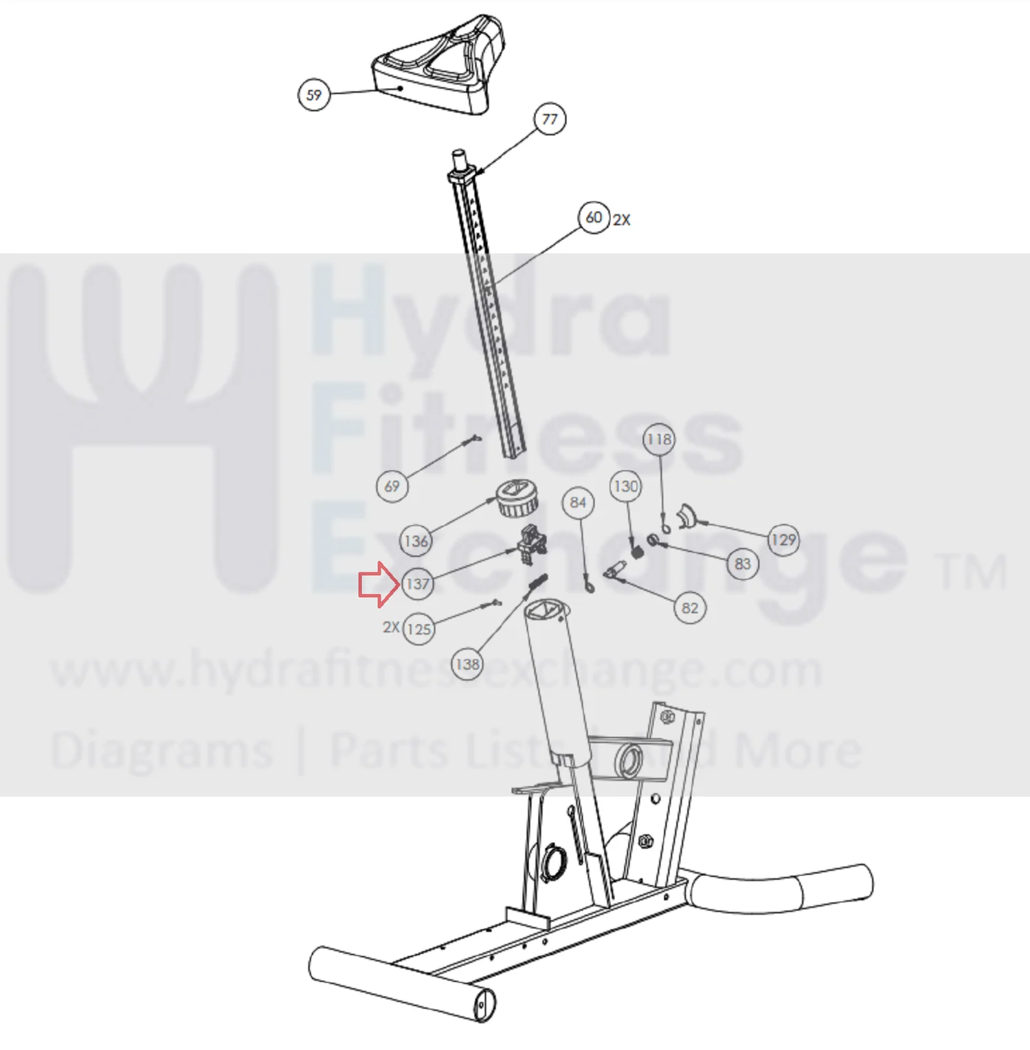 Precor C846 842 C842 C842i C846I Recumbent Bike Bearing Seat Post 45514-101 - Image 2