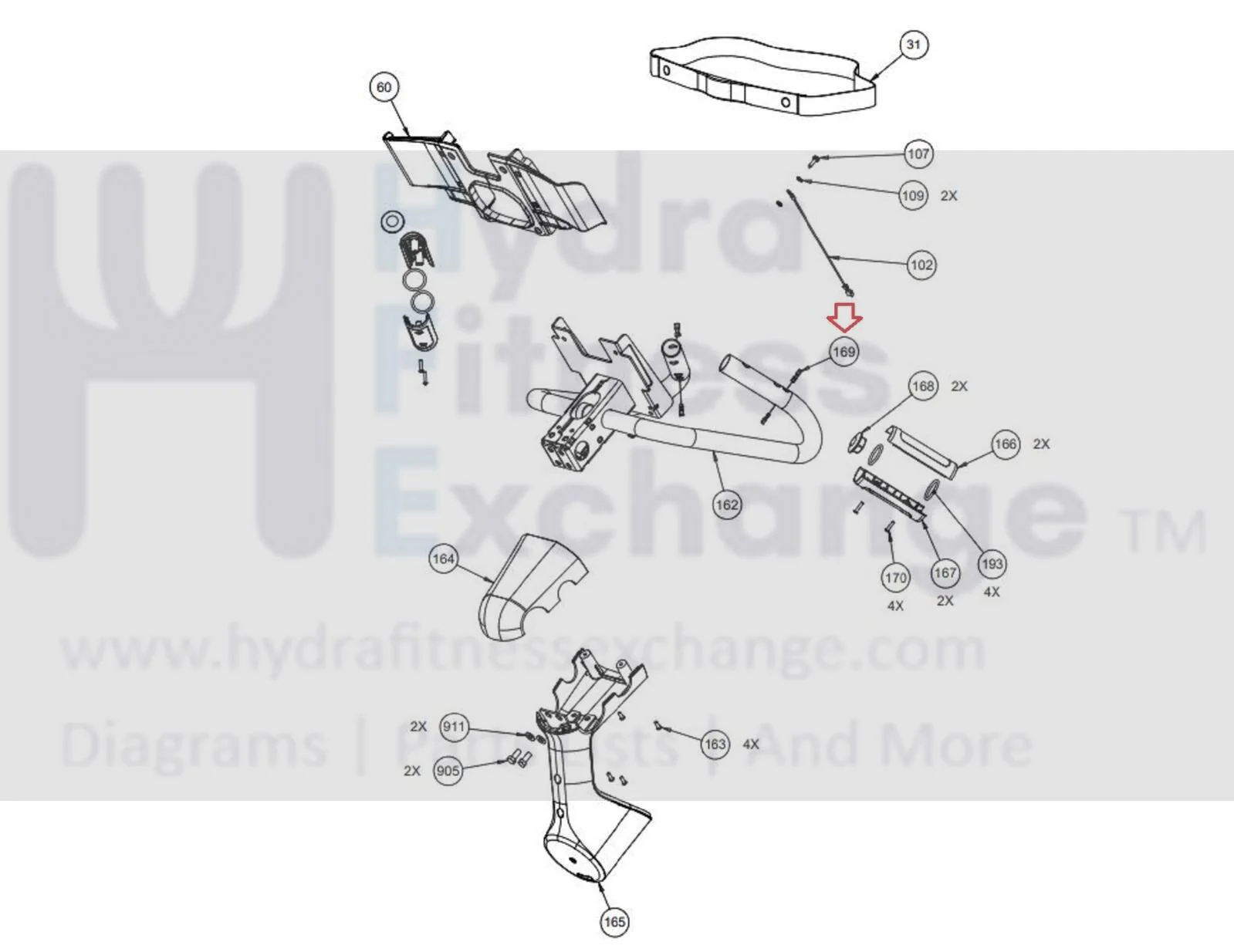 Precor EFX 427 447-EFX4X 14 Elliptical Hand Sensor Wire Harness P000000302875035 - Image 3