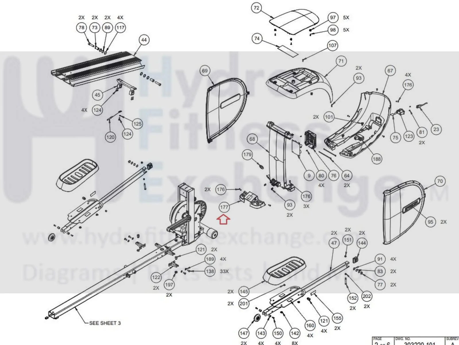 Precor EFX 427 447 - EFX4X7-14 - AC63 Elliptical Wedge Decals Assembly 34209-108 - Image 4