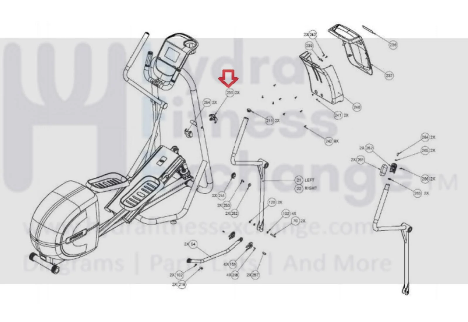 Precor EFX 5.23-10 -11 EFX 5.25-10 -11 Elliptical End Cap PPP000000RX2SZ2000 - Image 3