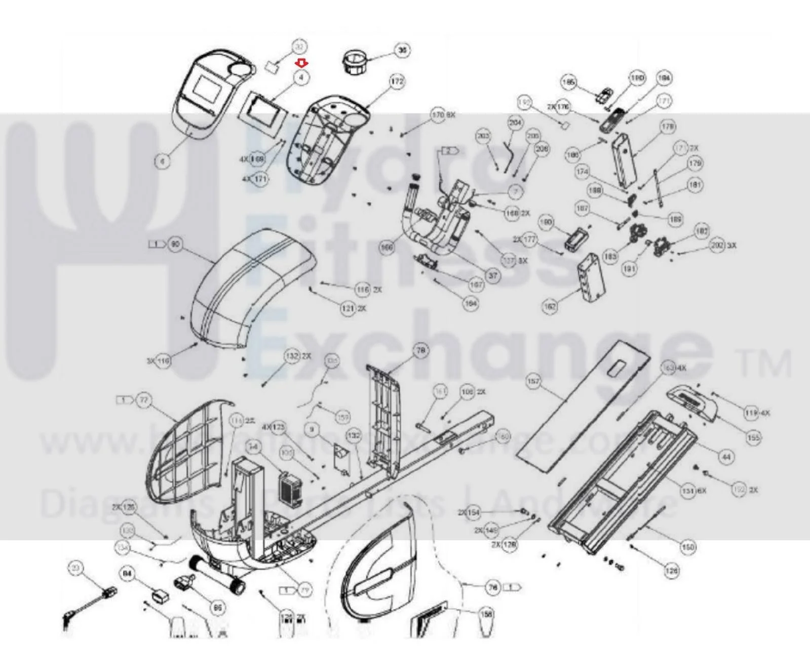 Precor EFX 5.23 5.21 Elliptical Assembly UPCA & SW PPP000000RX31H1000 - Image 3