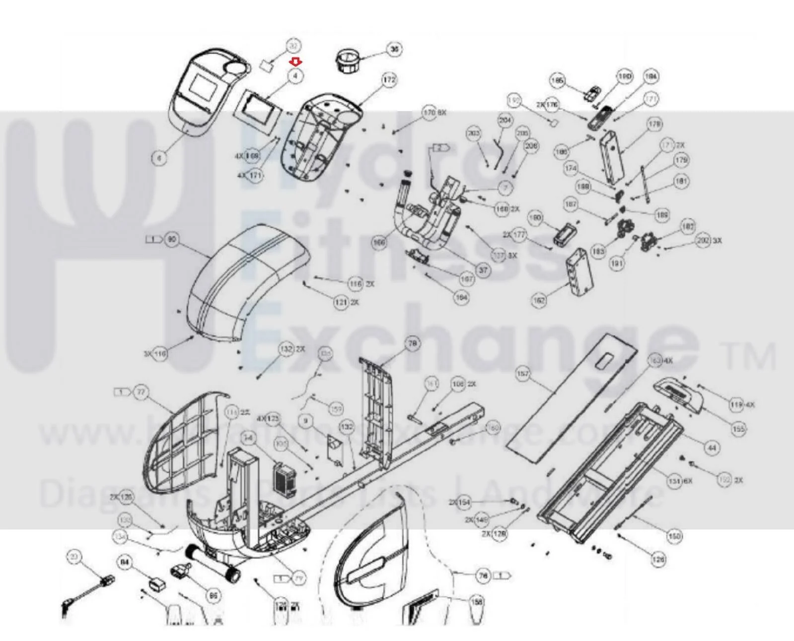 Precor EFX 5.23 5.21 Elliptical Assembly UPCA & SW PPP000000RX31H1000 - Image 3
