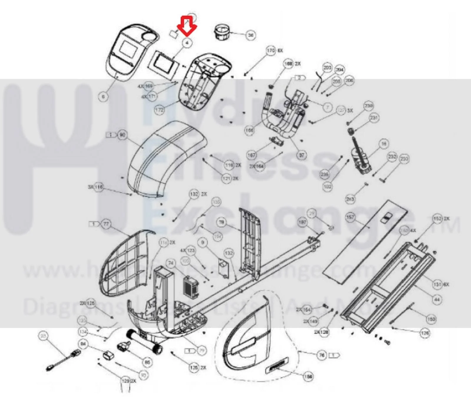 Precor EFX 5.25-10 5.25-11 Elliptical Display Console Board PPP000000RX31JW000 - Image 4