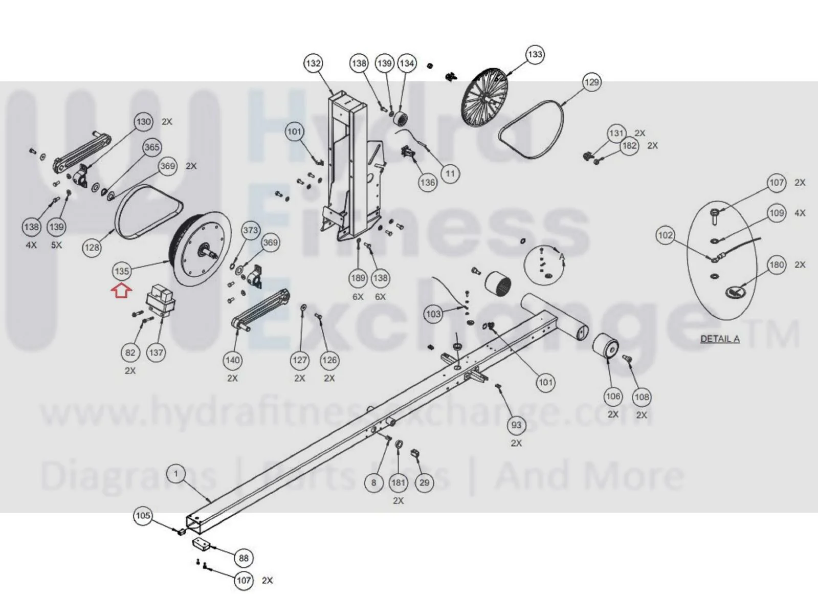 Precor EFX4X7 EFX400 Elliptical Drive Input Retail Assembly PPP000000044300104 - Image 2