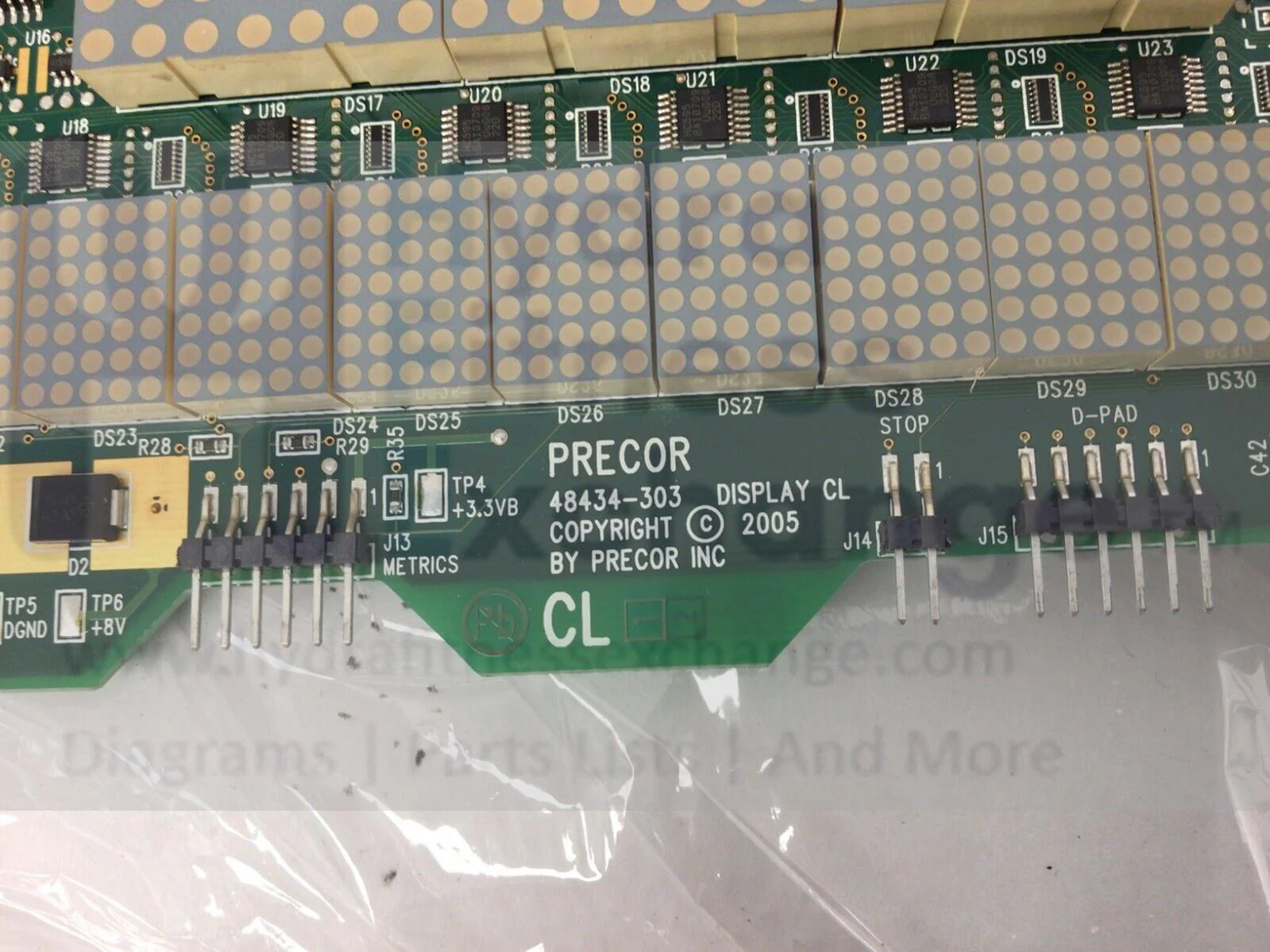 Precor Elliptical Display Console Electronic Board MOM-004472-0640-638 48434-303
