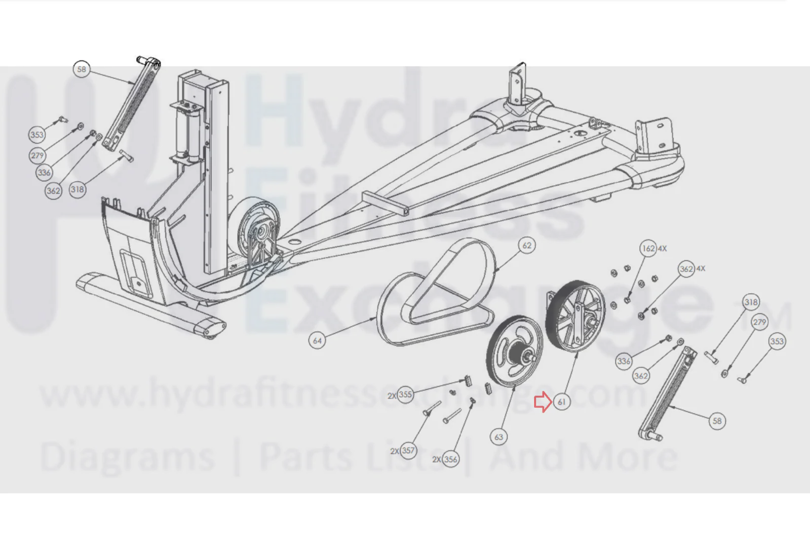 Precor Elliptical Drive Input Shaft with Bearing Assembly 39825-101 - Image 2