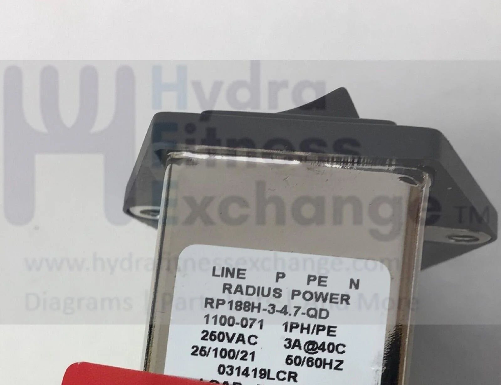 Precor Elliptical Power Entry Module with Fuse MFR-RP188H PPP000000034276101 - Image 2