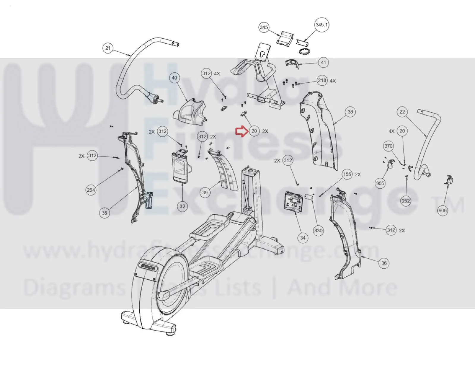 Precor Elliptical Upper Pivot Anchor Mantis PPP000000303456101 - Image 2